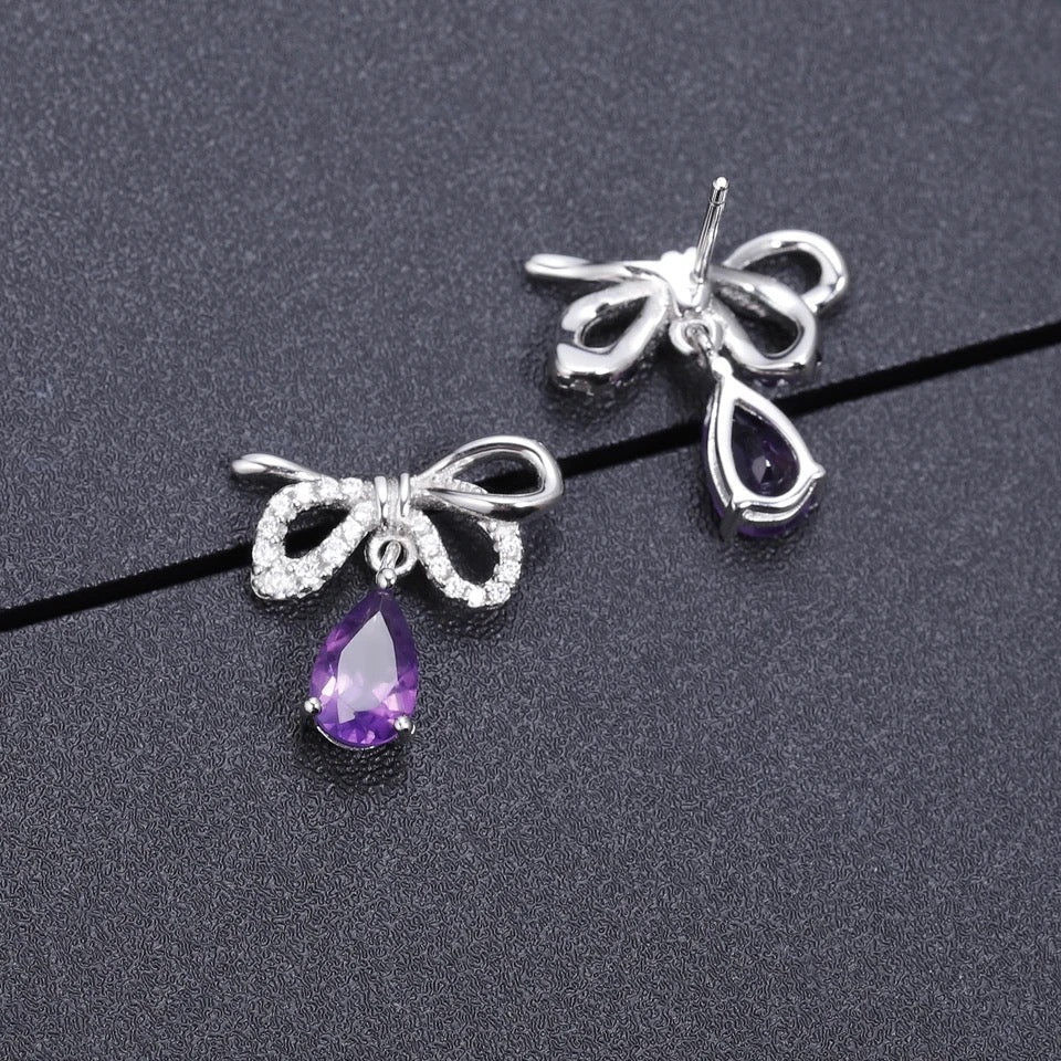 Silver 1.73 ct Amethyst Earrings