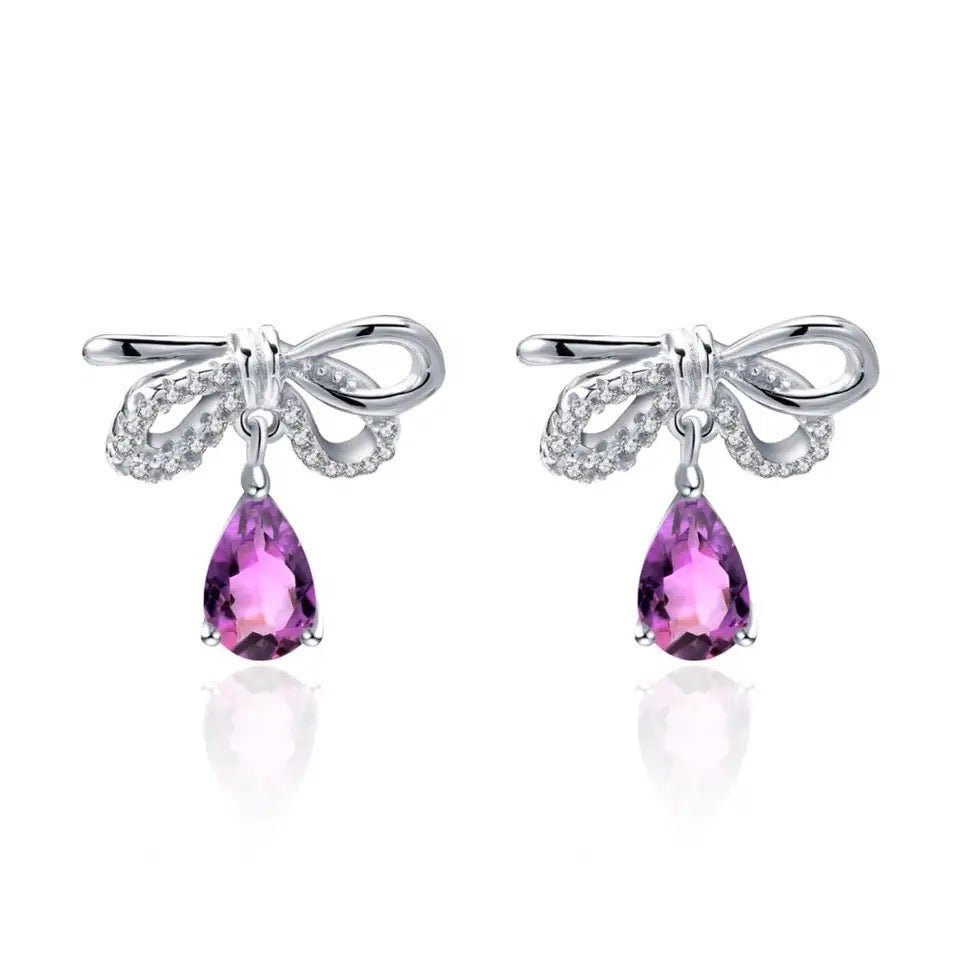 Silver 1.73 ct Amethyst Earrings