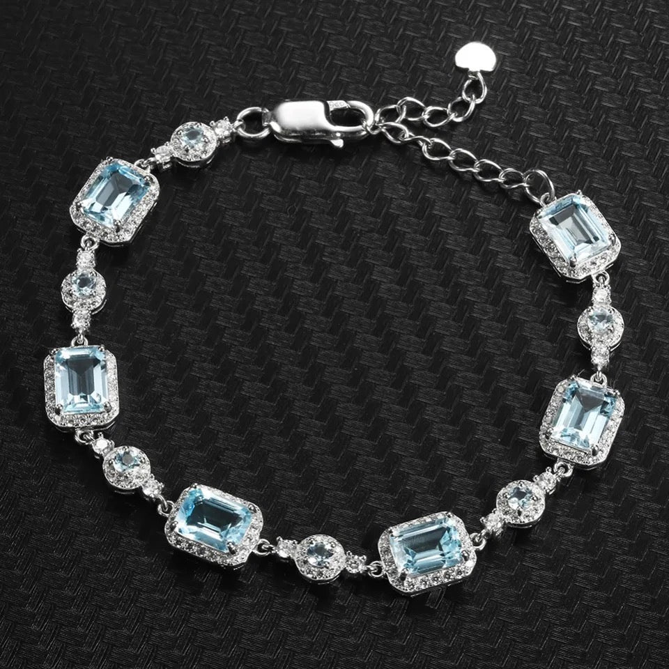 Silver 19.01 ct Topaz Bracelet