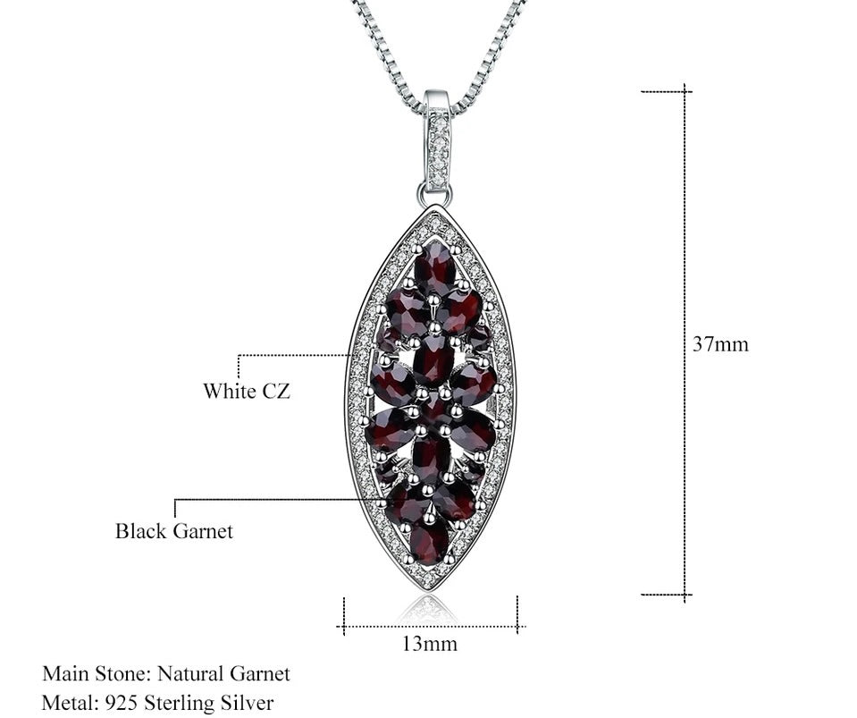 Silver 1.93 ct Garnet Pendant