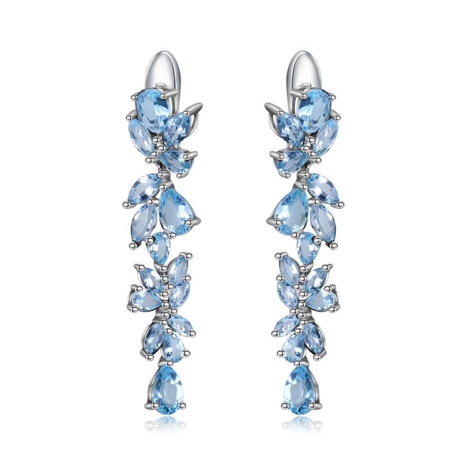 Silver 19.66 ct Topaz Earrings