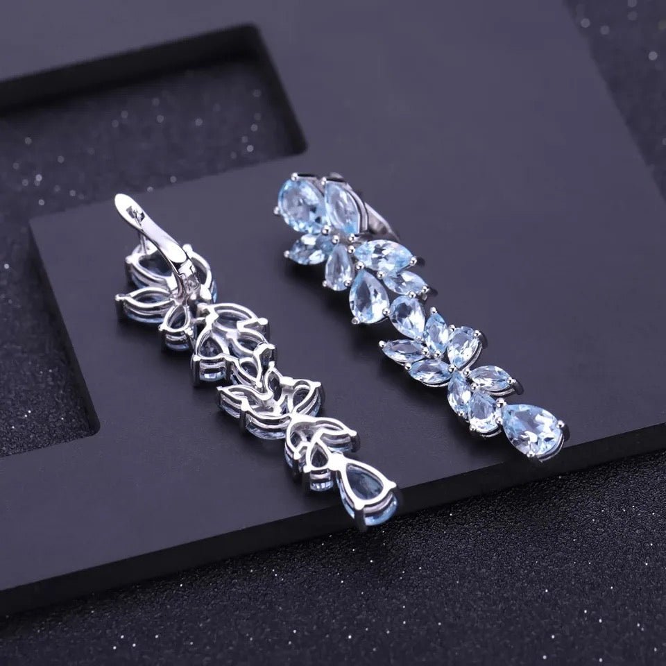 Silver 19.66 ct Topaz Earrings