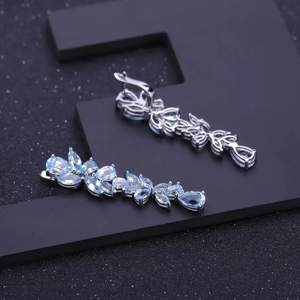 Silver 19.66 ct Topaz Earrings