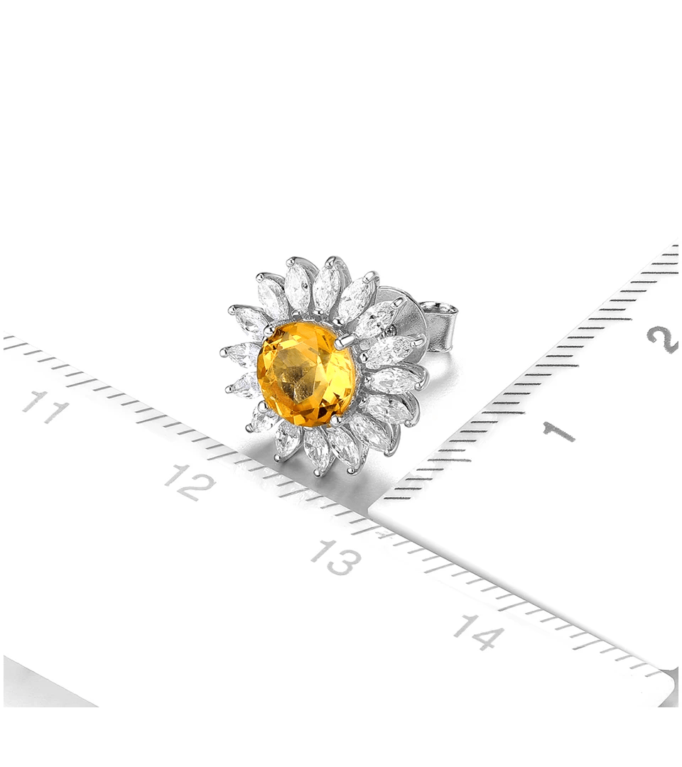 Silver 2.00 ct Citrine Earrings