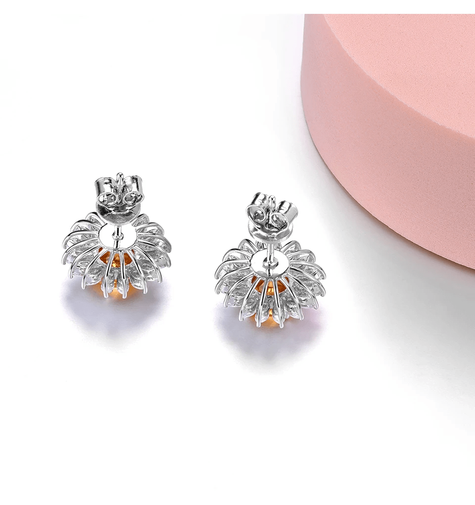 Silver 2.00 ct Citrine Earrings