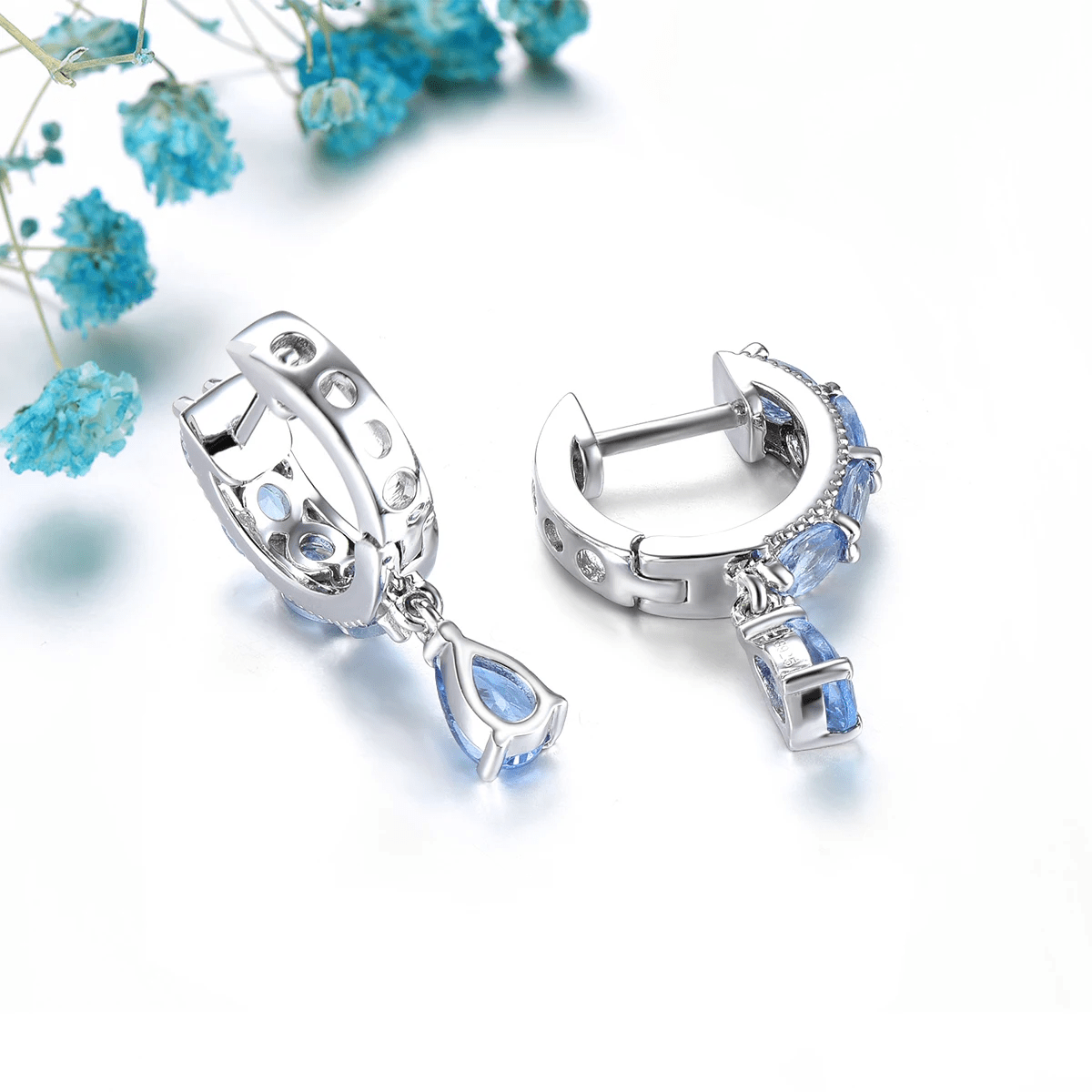 Silver 2.00 ct Tanzanite Earrings