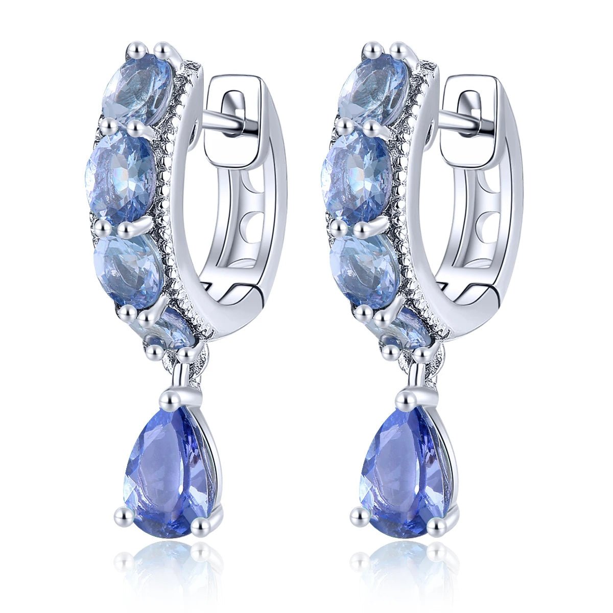 Silver 2.00 ct Tanzanite Earrings