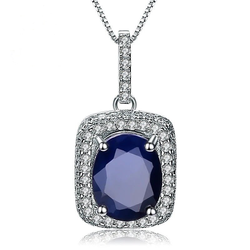 Silver 2.02 ct Sapphire Pendant