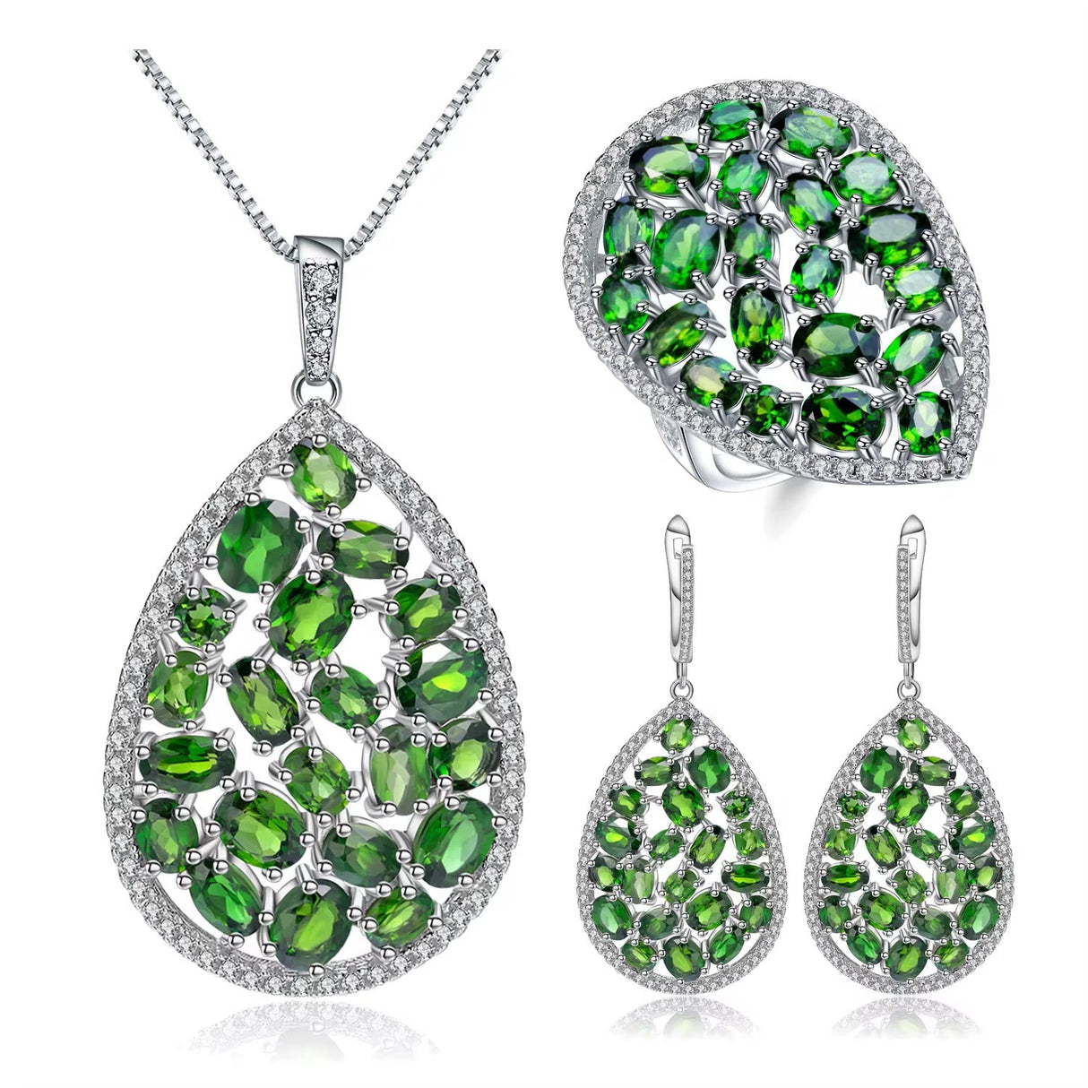 Silver 23.92 ct Chrome Diopside Whole Collection