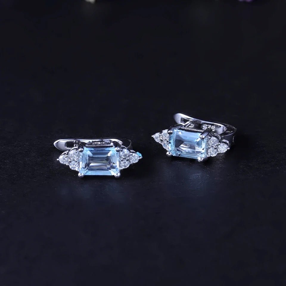 Silver 2.56 ct Topaz Earrings