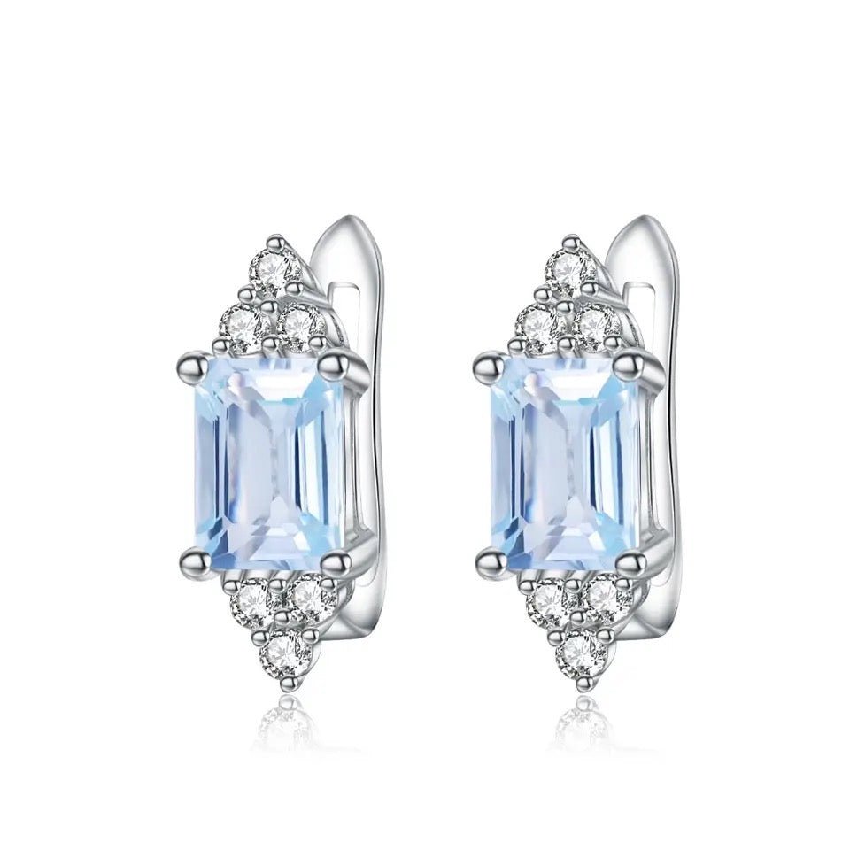 Silver 2.56 ct Topaz Earrings