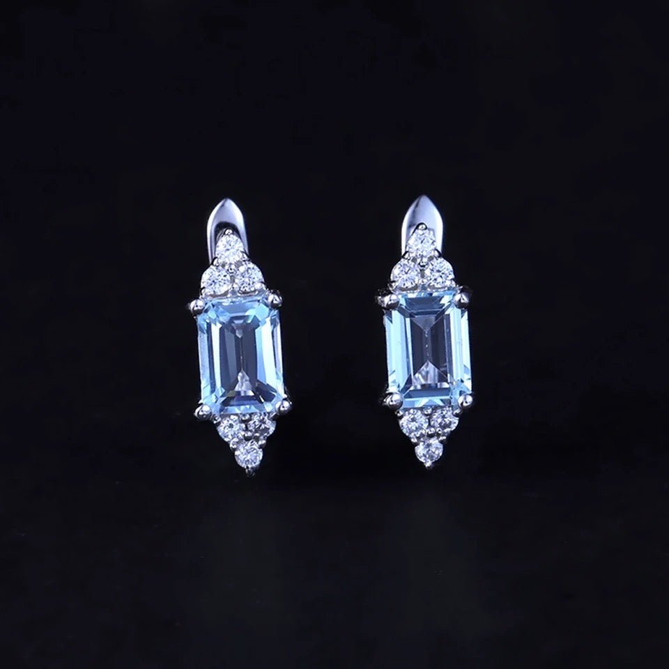 Silver 2.56 ct Topaz Earrings