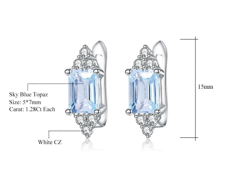 Silver 2.56 ct Topaz Earrings