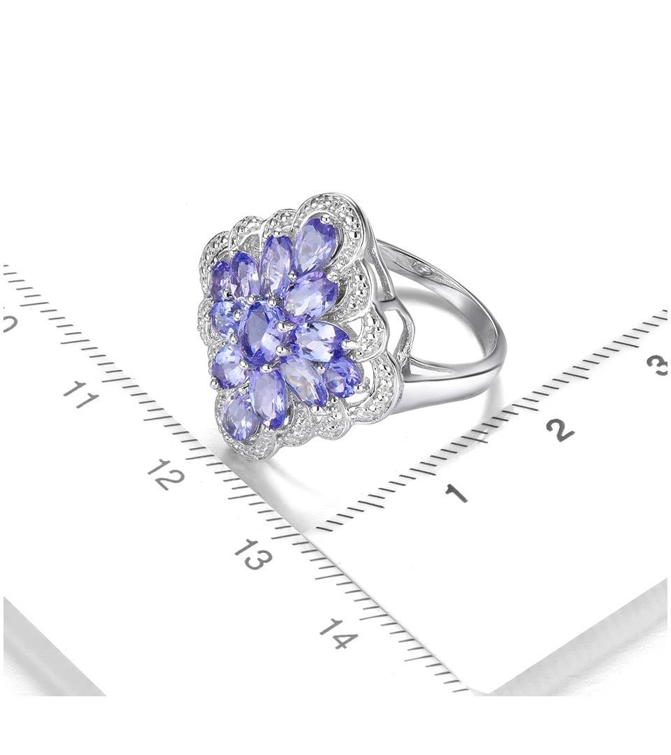 Silver 2.80 ct Tanzanite Ring
