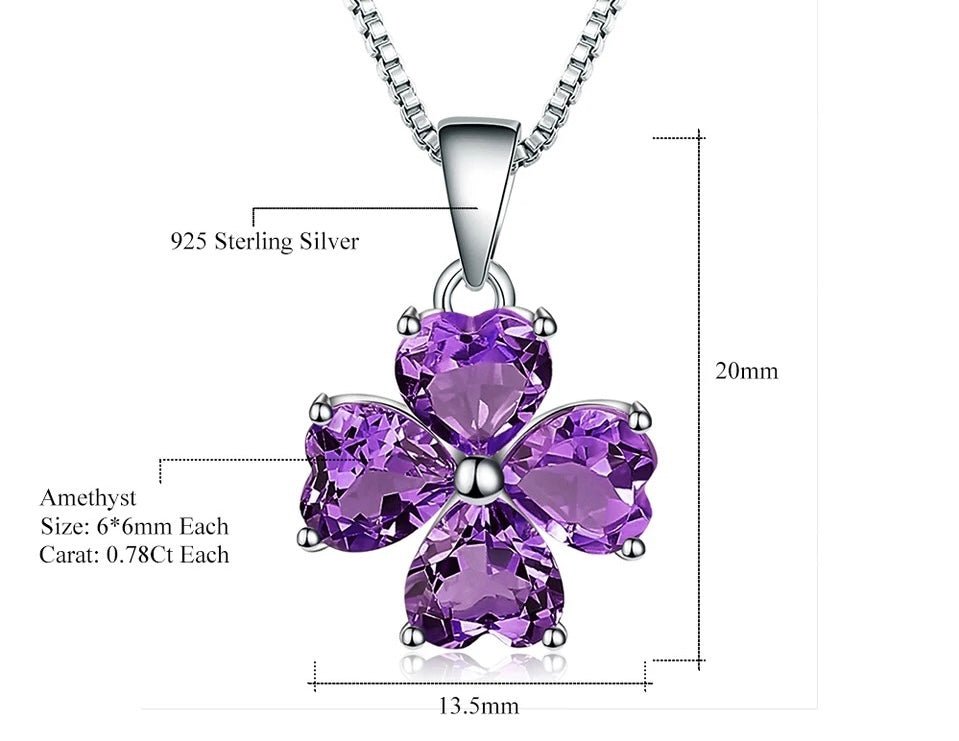 Silver 3.31 ct Amethyst Necklace