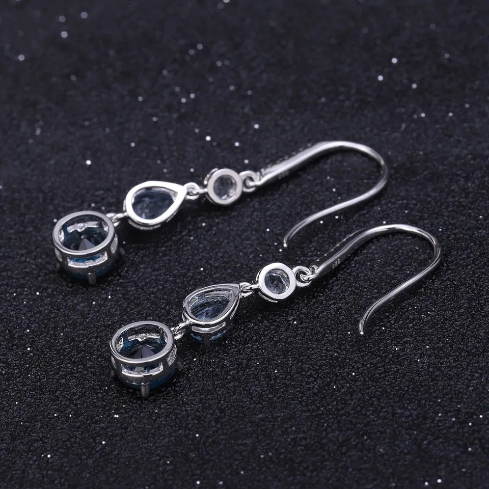 Silver 3.46 ct Topaz Earrings