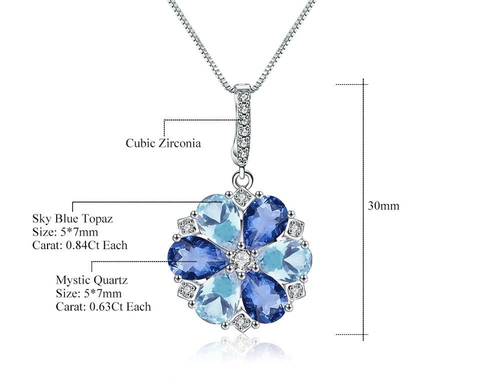 Silver 4.41 ct Topaz / Mystic Quartz Pendant