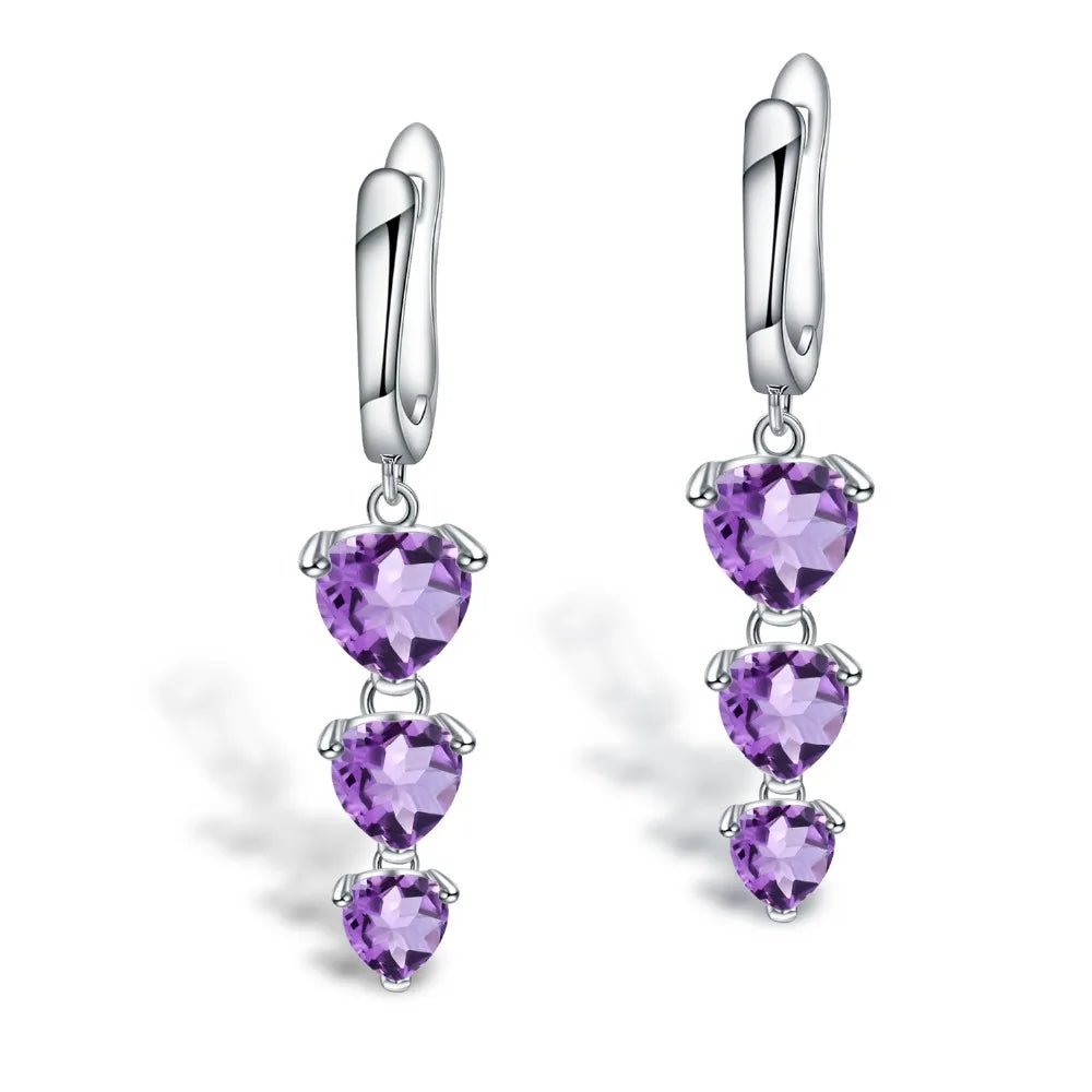 Silver 4.86 ct Amethyst Earrings