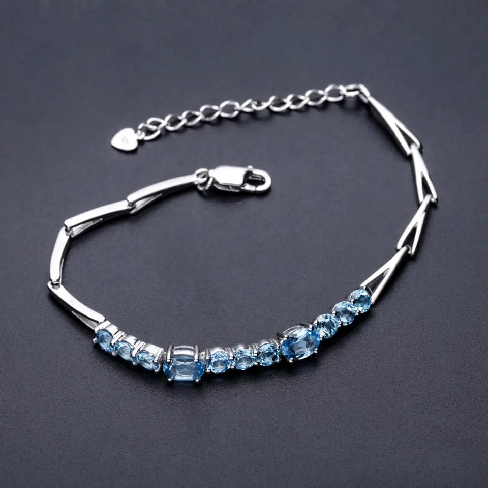 Silver 4.94 ct Topaz Bracelet