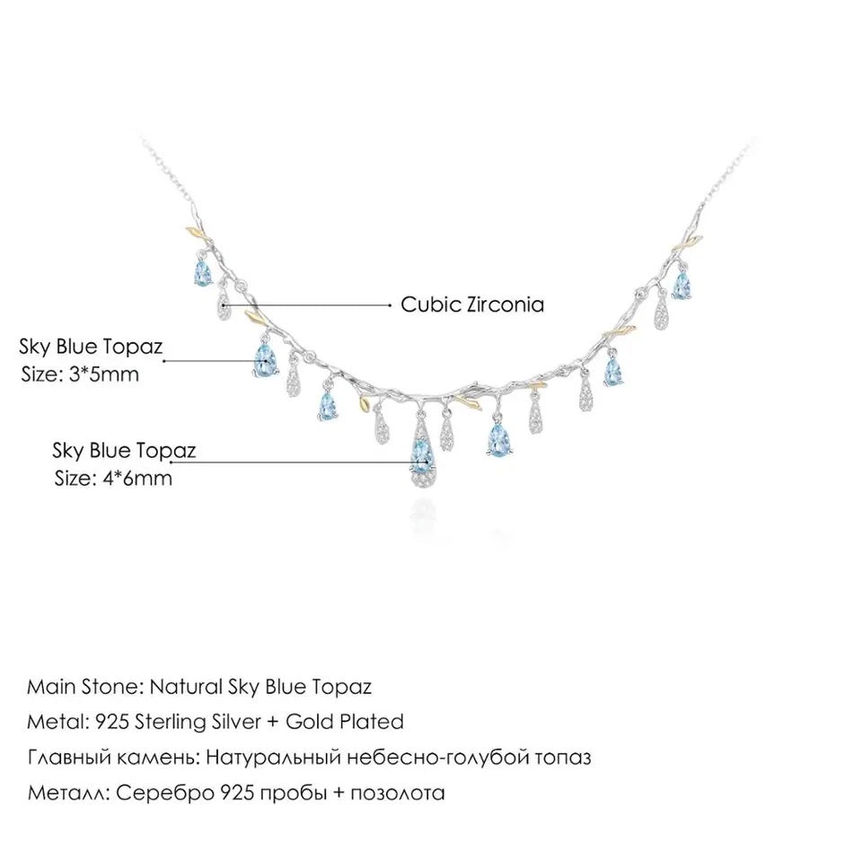 Silver 5.31 ct Topaz Necklace