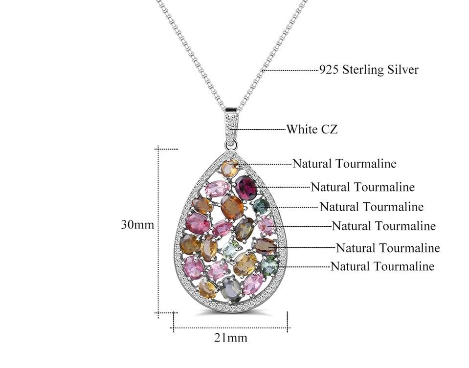Silver 5.57 ct Tourmaline Pendant