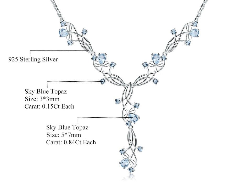 Silver 7.89 ct Topaz Necklace