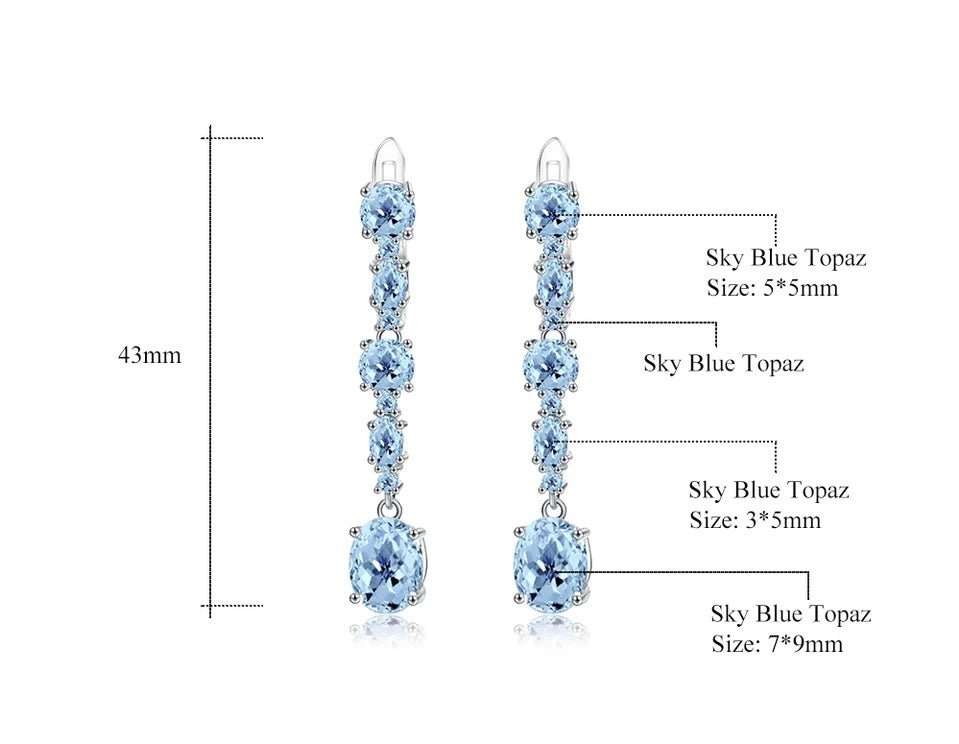 Silver 8.73 ct Topaz Earrings