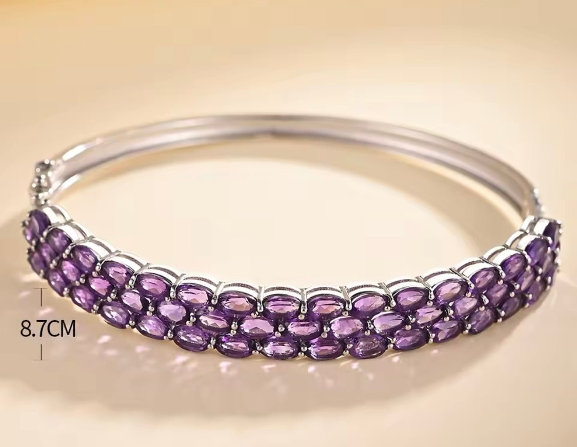Silver Amethyst 16.60 ct Bracelet
