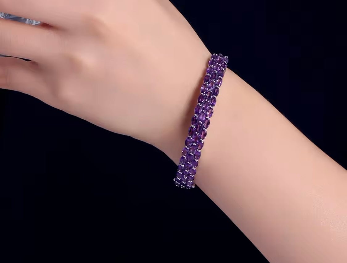 Silver Amethyst 16.60 ct Bracelet