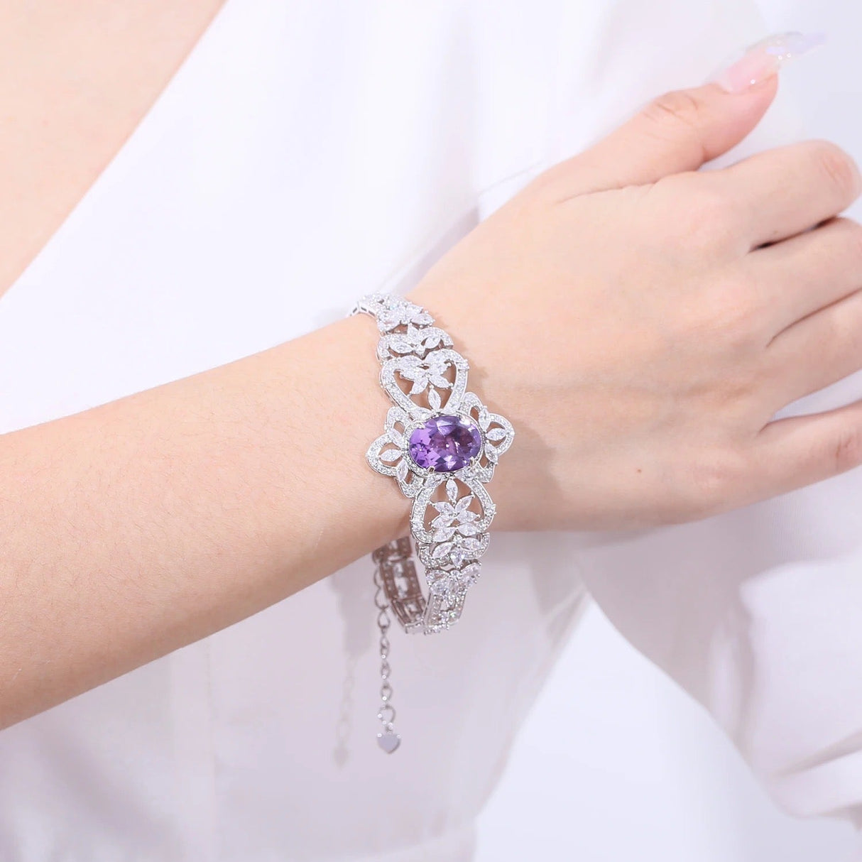Silver Amethyst Bracelet