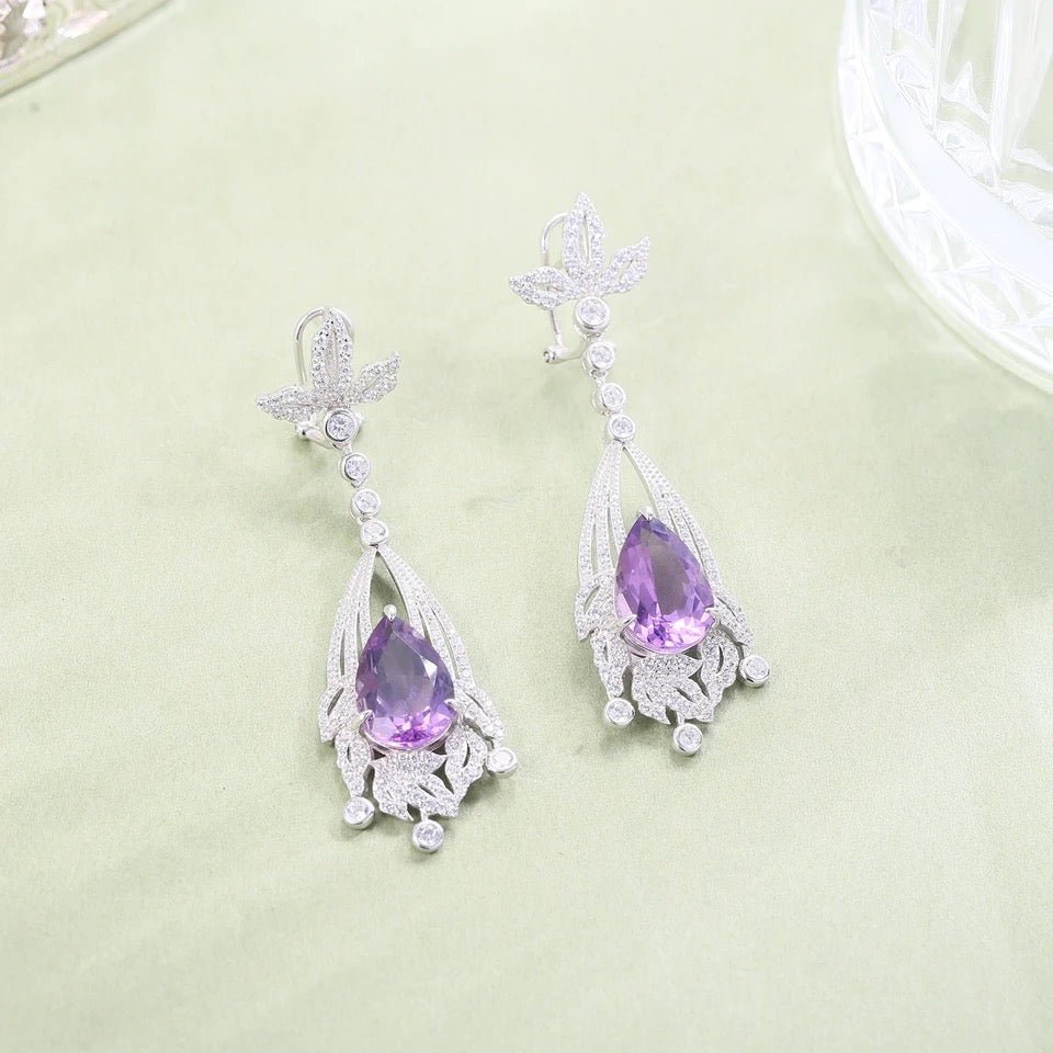 Silver Amethyst Earrings