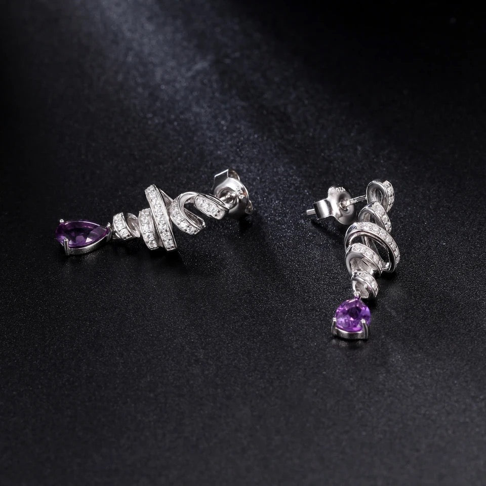 Silver Amethyst Earrings