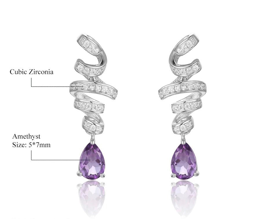 Silver Amethyst Earrings