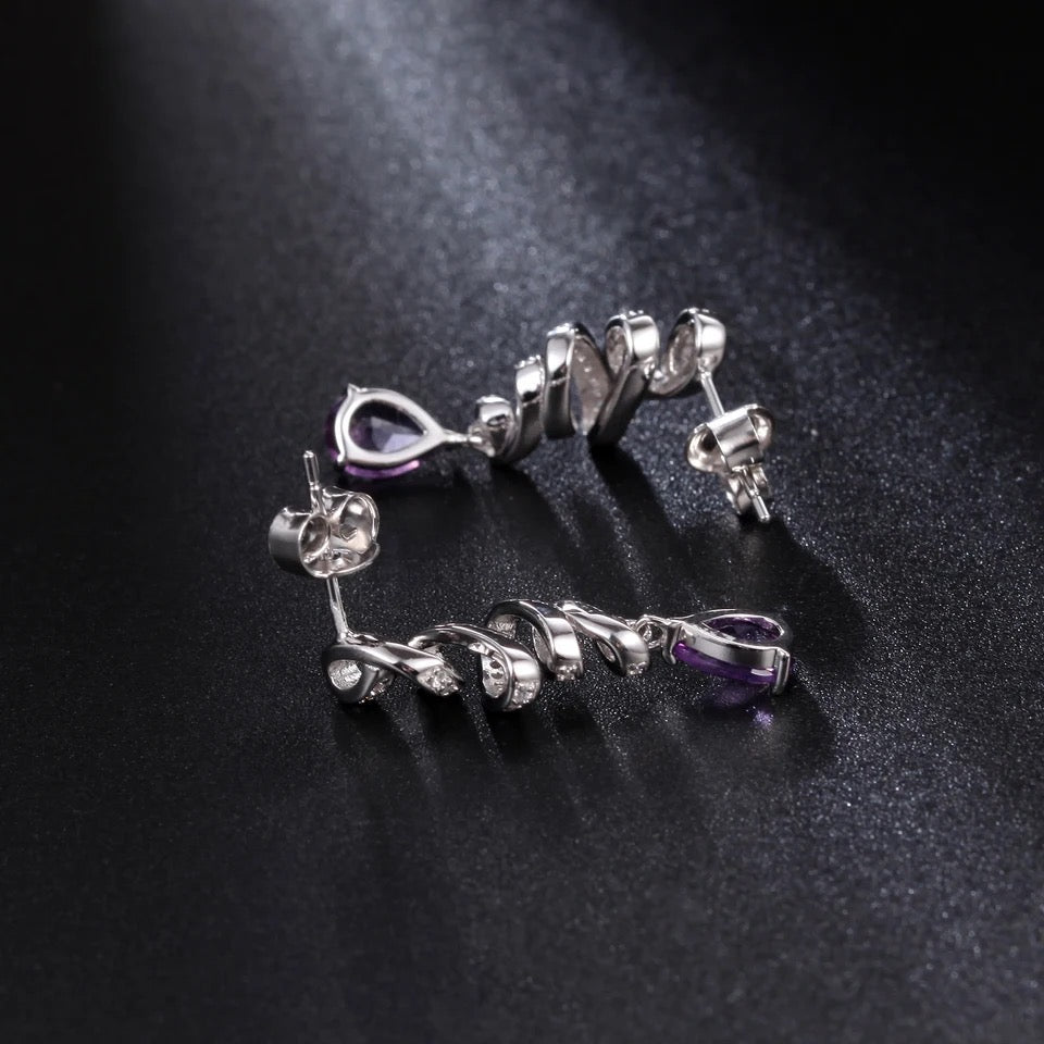 Silver Amethyst Earrings