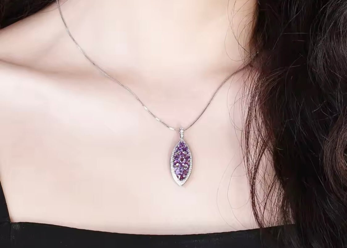 Silver Amethyst Pendant – 1.24 ct Natural Gemstone Necklace