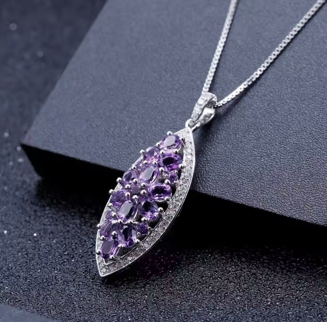 Silver Amethyst Pendant – 1.24 ct Natural Gemstone Necklace