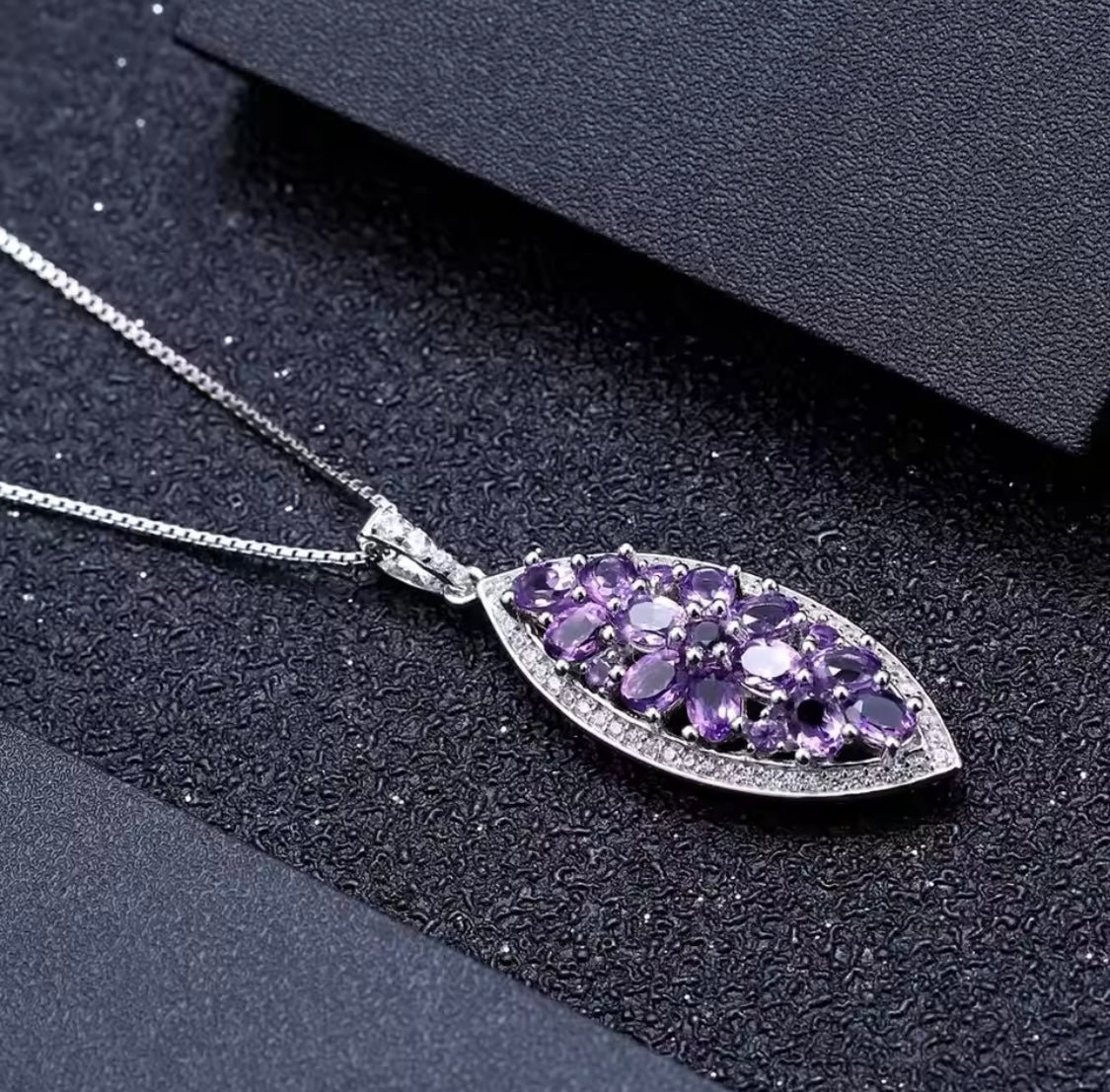 Silver Amethyst Pendant – 1.24 ct Natural Gemstone Necklace
