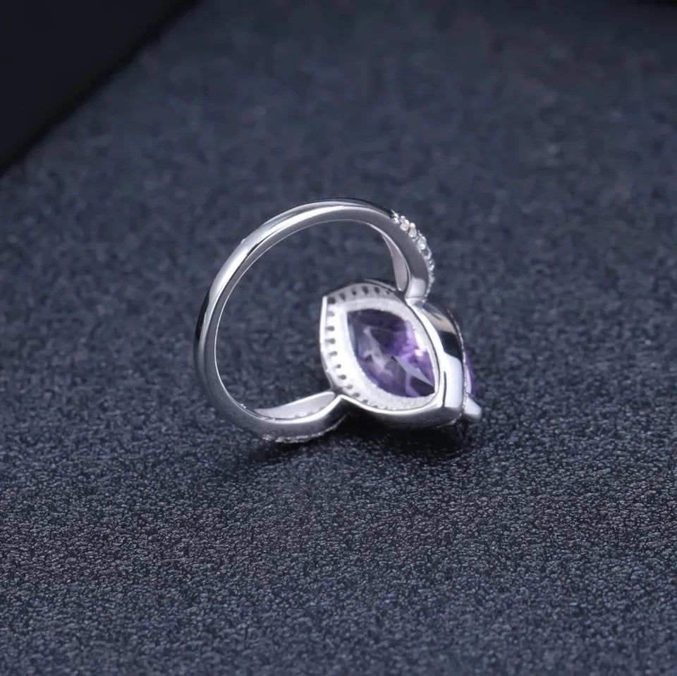 Silver Amethyst Ring – 4.34 ct Natural Amethyst