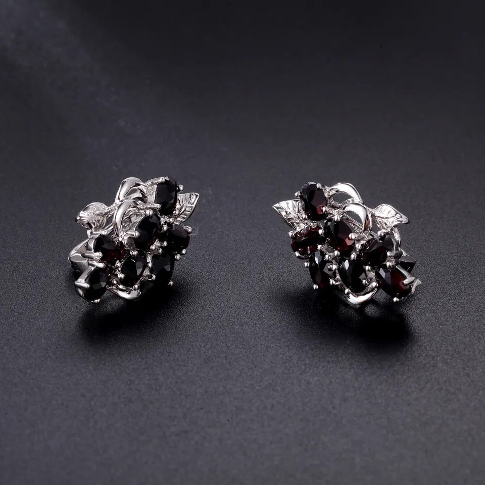 Silver Garnet Earrings