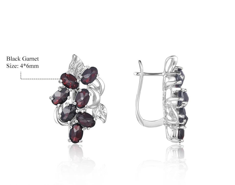 Silver Garnet Earrings