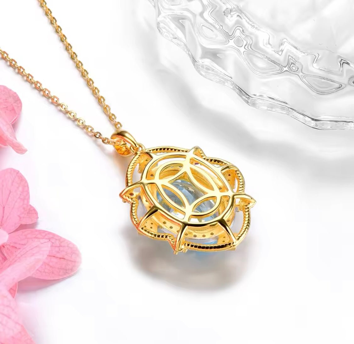 Silver (Gold Plated) Sky Blue Topaz 8.00 ct Pendant