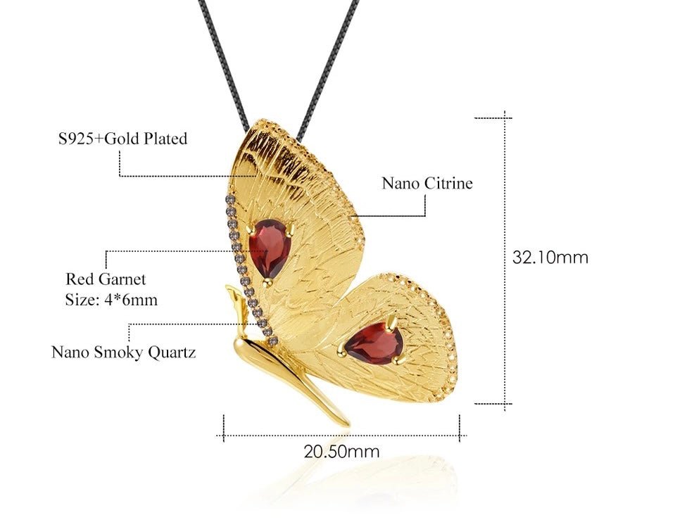 Silver / Golden plated 1.05 ct Garnet Pendant - Brooch