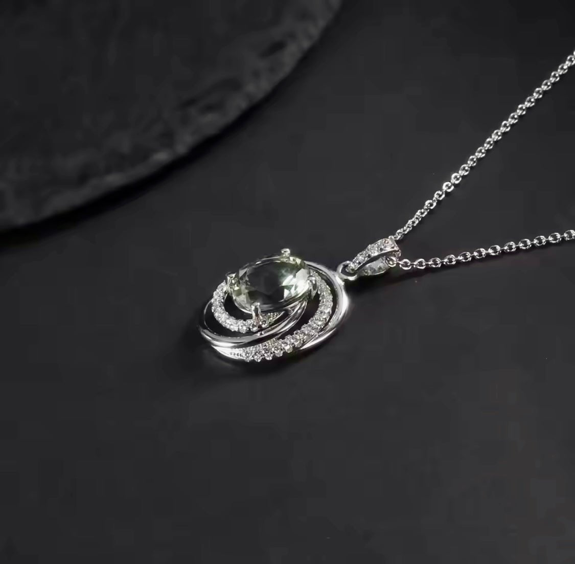 Silver Green Amethyst Pendant – 0.66 ct Natural Prasiolite Necklace