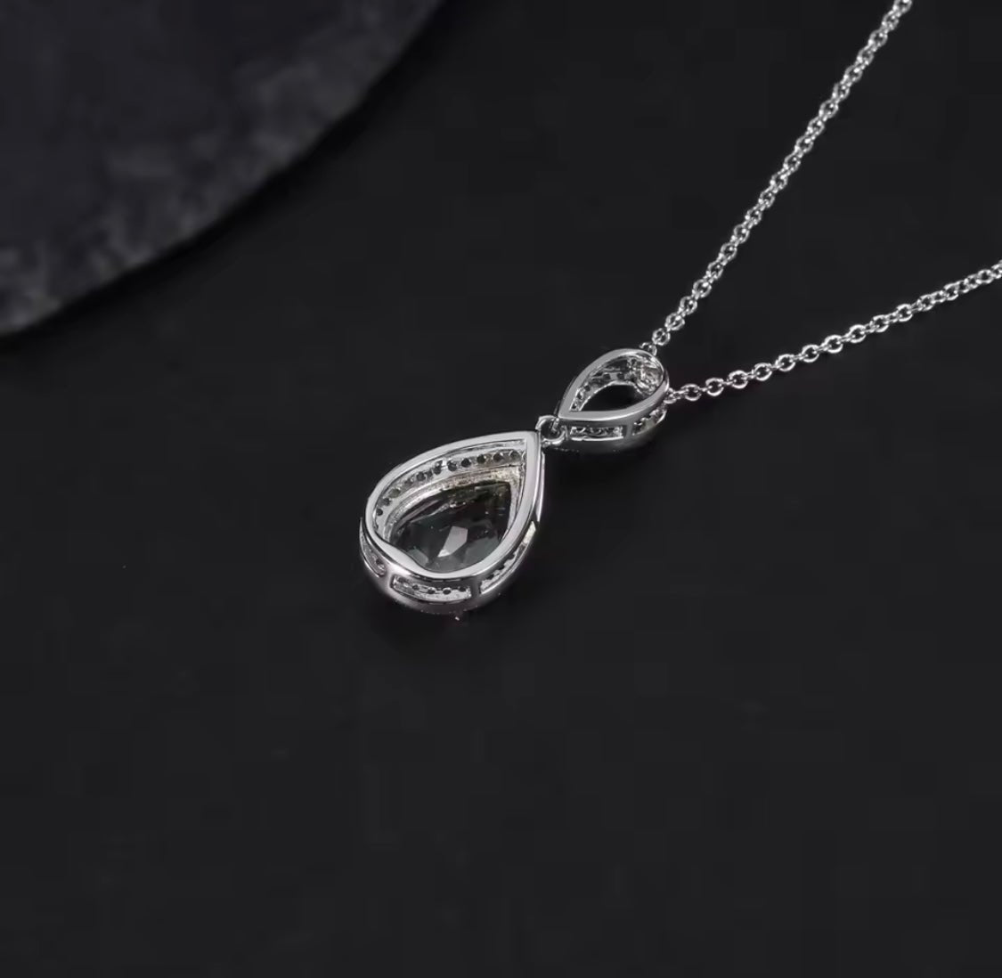 Silver Green Amethyst Pendant – 0.75 ct Natural Prasiolite Necklace