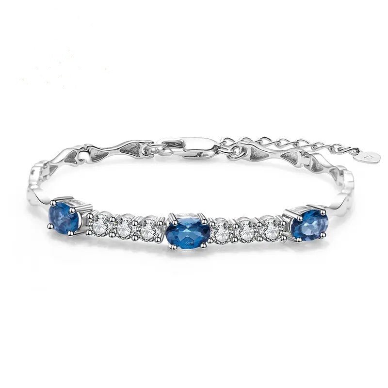 Silver London Blue Topaz Bracelet