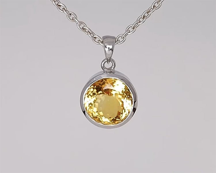 Silver Pendant with Citrine 15.78 ct