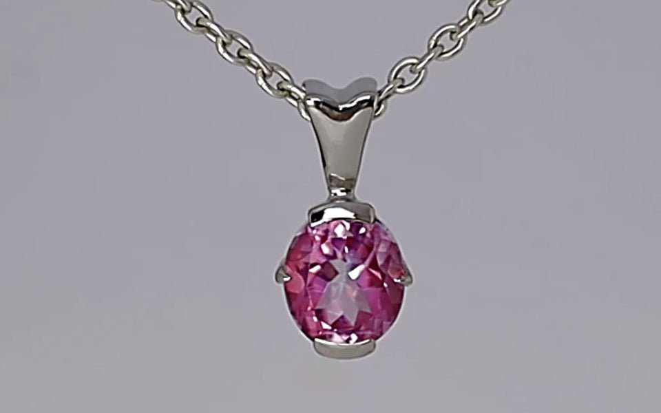 Silver Pendant with Pink Topaz 5.75 ct