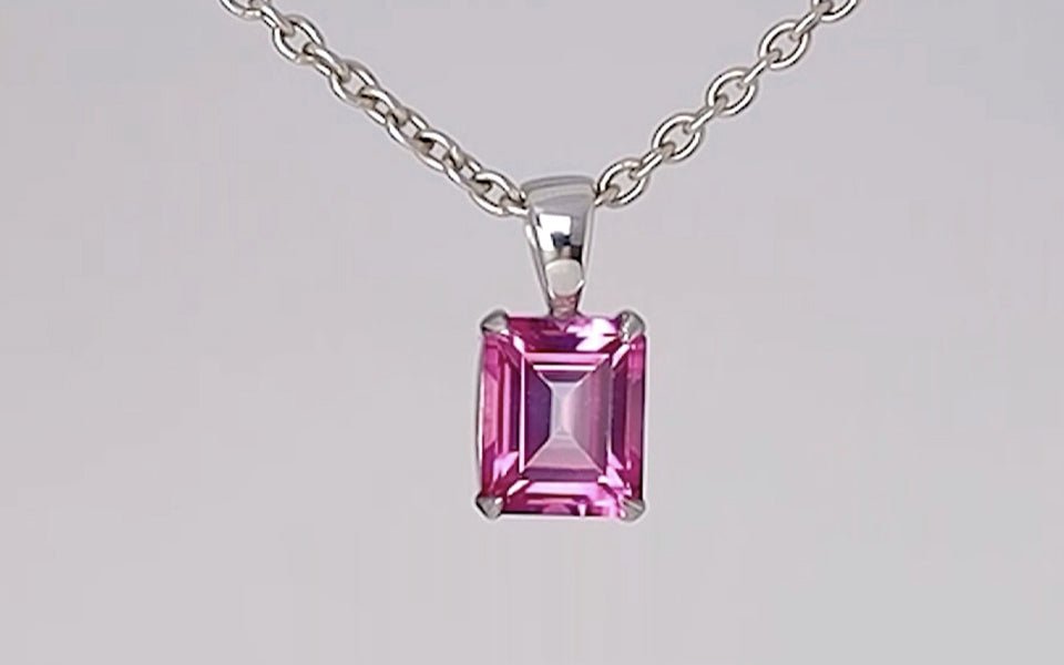 Silver Pendant with Pink Topaz 7.54 ct