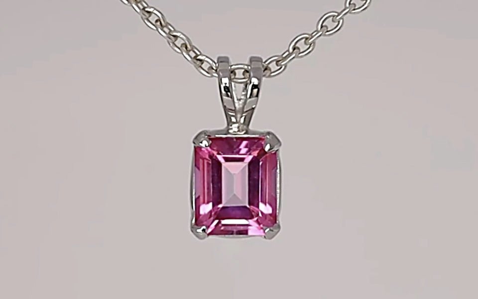 Silver Pendant with Pink Topaz 7.77 ct