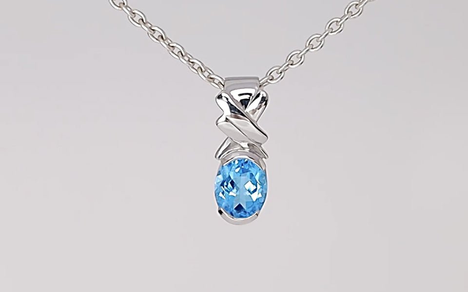 Silver Pendant with Swiss Blue Topaz 4.32 ct